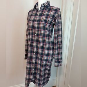 Ann Mashburn Plaid Tartan Button Down Popover Shirt Dress Actual Sz XS Tagged S
